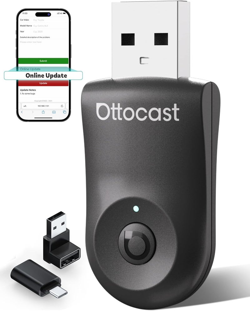 Ottocast Mini 2025 2-in-1 Wireless CarPlay/Android Auto Adapter, 5GHz WiFi, Auto Connect for 2016+ Cars - Image 1